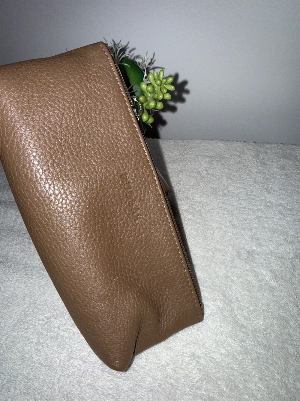 Rudsak accessory pouch makeup or pencil case multi use for home travel bag brown